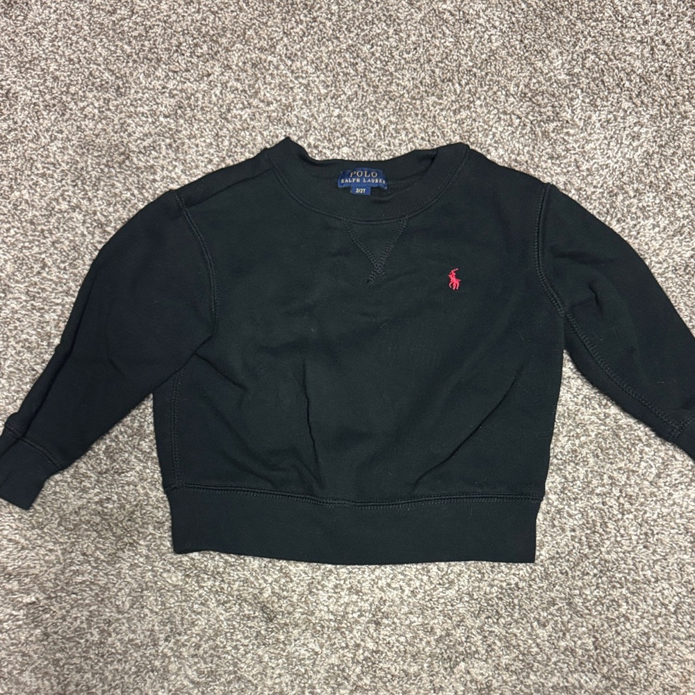 Polo Ralph Lauren Black Crewneck with Red Emblem